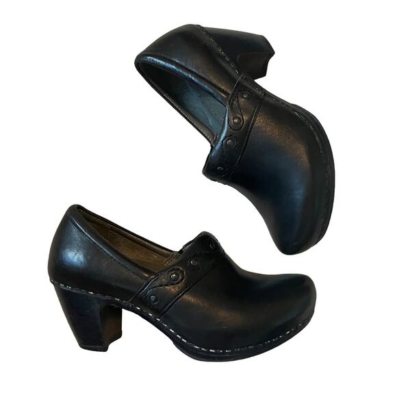 Dansko Black Heeled Clogs Size 36 - Picture 6 of 7